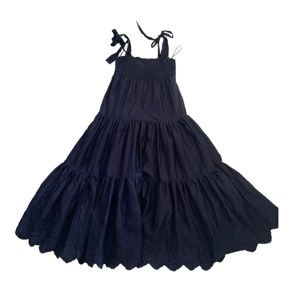 NWT JASON WU Navy  Tiered Shoulder Tie Maxi Dress Embroidered  Size S - Picture 16 of 16